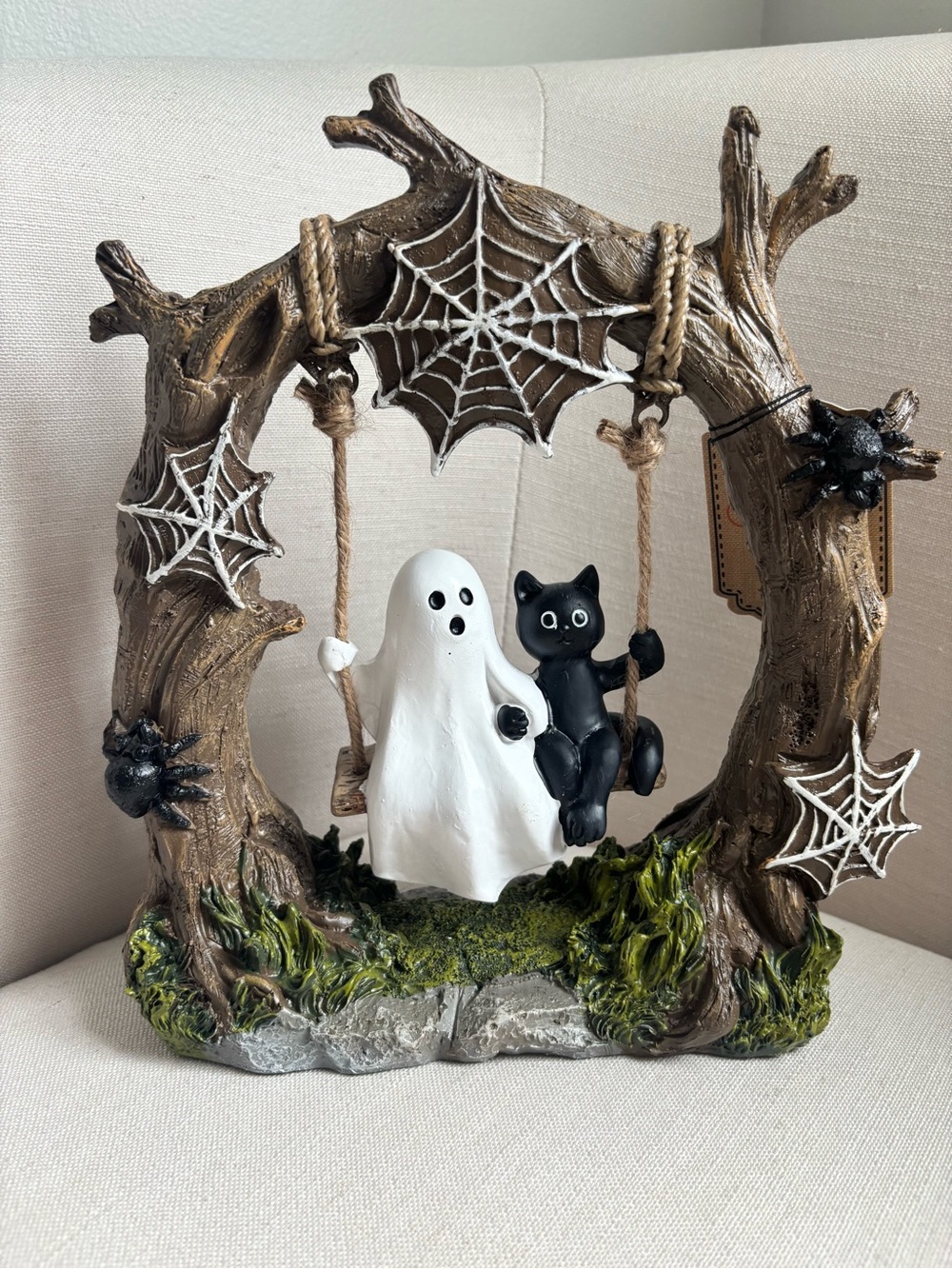 Homegoods Halloween Ghost and Black Cat on Swing